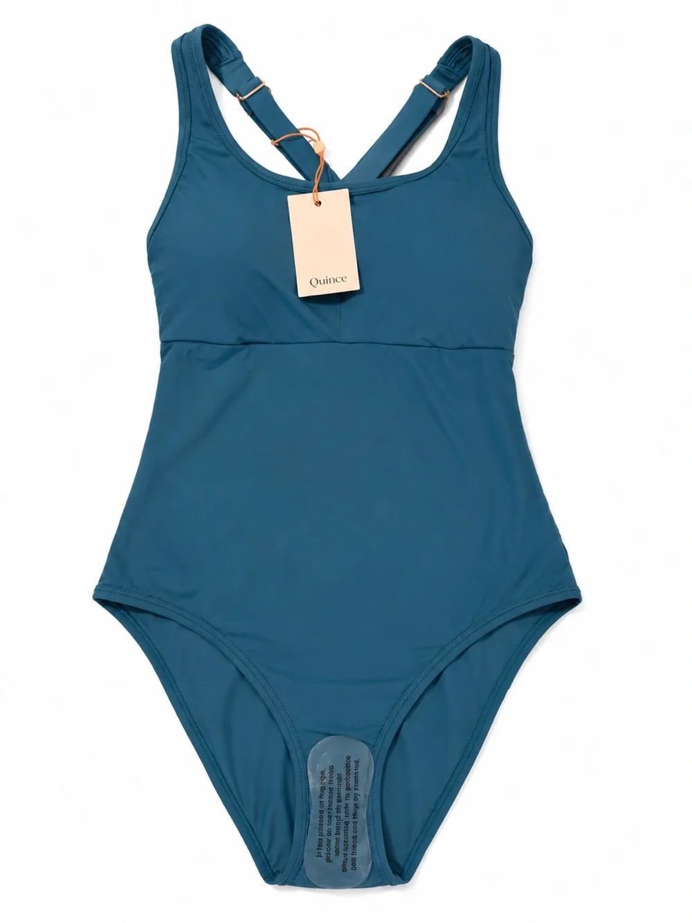 Quince Cross Back One Piece Swimsuit Lagoon Teal Blue Medium NWT